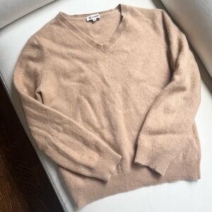 LILYSILK 100% Cashmere V-neck Sweater M